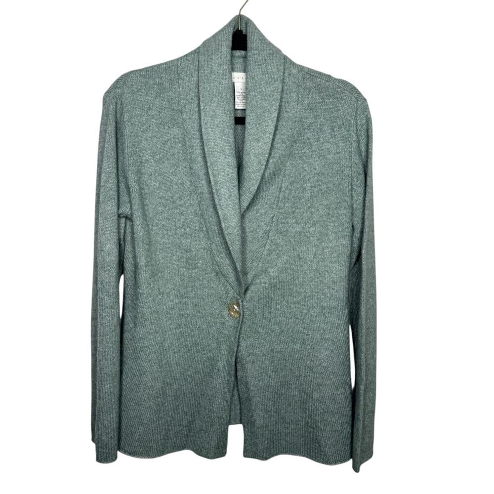 TWEEDS / sage green lambswool rabbit hair cashmere blend cardigan sweater / S